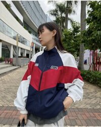 Áo Khoác Dù Gió 2 Lớp Nam Nữ 7ZIA Phối Đỏ Xanh , Form Rộng Phối Màu Unisex Cực Xịn Giá Tốt - ĐEN - XL