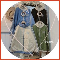 Áo khoác dù giới tính phối sọc tay fom rộng, chất vải sợi dù 2 lớp dây kéo xịn xò phong thái Sport tính tình Vins Fashio