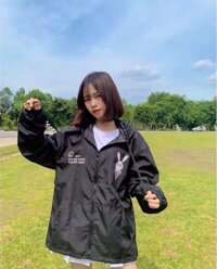 áo khoác dù in con thỏ - Đen - L