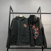 Áo khoác dù lửa túi hộp unisex  Áo khoác nam nữ unisex - Áo khoác Uni Official Store - Đen,XL