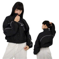 Áo khoác dù lửng Nữ kiểu croptop cánh dơi chạy line thể thao logo thêu Twenty 777TPcroptop598 598