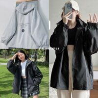 Áo Khoác dù Mặt cười jacket ulzzang unisex Nón Rời form rộng Hàn Quốc Ảnh thật - ĐEN - M