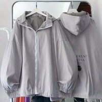 Áo Khoác dù Mặt cười jacket ulzzang unisex Nón Rời form rộng Hàn Quốc Ảnh thật - XÁM - M