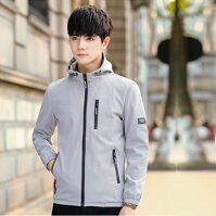 ÁO KHOÁC DÙ NAM 2 LỚP CÓ NÓN CAO CẤP-AKD28 ĐEN - XÁM - M