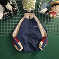 Áo khoác dù nam 2 lớp dày dặn full zip phối màu cực đẹp - XANH DƯƠNG - L