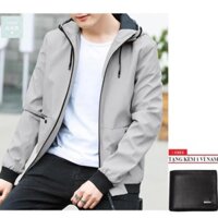 Áo khoác dù nam có nón AKD119 PIOUS (xám) hàng VNXK