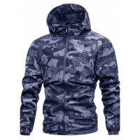 Áo khoác dù nam có nón kiểu rằn ri kiểu lính - XXL - Xám nhạt