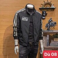 Áo khoác dù nam màu đen 3 sọc chất liệu dù gió 2 lớp cao cấp dáng form bóng chày bomber đẹp ADOSHOP H6 mẫu mới