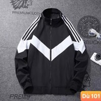 Áo khoác dù nam màu đen trắng 3 sọc chất liệu dù gió 2 lớp cao cấp dáng foRm bóng chày bomber Lavado75 Nhiều mẫu mới