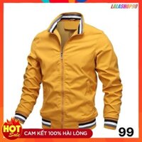 Áo khoác dù nam màu vàng chất liệu dù gió 2 lớp cao cấp dáng from bóng chày bomber thời trag lalashop1990 M28