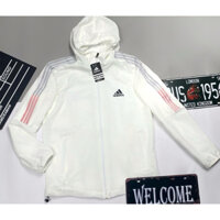 Áo Khoác Dù Nam Nữ 2 Lớp Cao Cấp Màu Trắng 3 Sọc A D I D A S Bên Trong Lót Lưới Có Túi Trong Áo Khoác Gió LineXuông DMEN