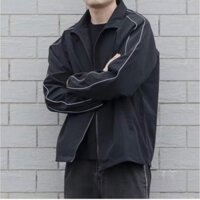 Áo Khoác Dù Nam Nữ Form Unisex Phối Sọc Vai Logo Thêu - fashion boba