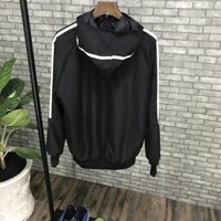 Áo khoác dù nam nữ một sọc - Đen,L