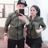 Áo khoác dù nam nữ xanh rêu