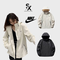 Áo khoác dù nike chính hãng nam nữ hàng dù 2 lớp có mũ tháo rời form unisex cá tính cao cấp chuẩn form rộng chống nắng