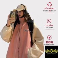 Áo Khoác Dù Nữ Cổ Cao GOLDEN DREAM Phối 2 màu Cá Tính Phong Cách Teen Năng Động Mr.P - Hồng - L