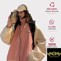 Áo Khoác Dù Nữ Cổ Cao GOLDEN DREAM Phối 2 màu Cá Tính Phong Cách Teen Năng Động Mr.P - Hồng - XL