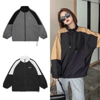 Áo khoác dù nữ CỔ CAO nam mặc được phối màu sọc tay full zip chất dù 2 lớp dày dặn mẫu mới 2023 Hopy_Store