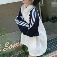 Áo khoác Dù Nữ cổ cao Phối 2 màu Trắng vồ Hồng  nữ tính cho mấy bạn Học Sinh  frree size 70ký