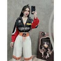 Áo Khoác Dù Nữ Cổ Đứng In Hình Cực Cá Tính Form Croptop - NGỌC HÂN CLOTHER