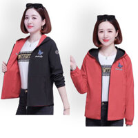 Áo Khoác Dù Nữ Thiết Kế Mặc Được 2 Mặt hocofashion In Họa TIết Cánh Bướm Phối Màu CB88