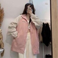 Áo khoác dù PentaQ Jacket Nam Nữ Form Rộng Phong Cách Ulzzang - Records - Hồng - XL dưới 65kg