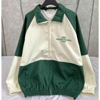 Áo Khoác Dù Phối Màu in Logo Nam Nữ Ulzzang Unisex Form Rộng Bomber Jacket - trắng - L
