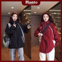 Áo khoác dù PSALMISR chống nước chống nắng tia UV unisex nam nữ from rộng túi sâu phối màu đen đỏ ManTo Shop