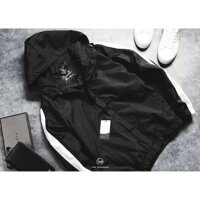 Áo Khoác Dù Sọc Tay Đẹp - Đen - FreeSize