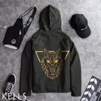 Áo khoác dù sư tử nam nữ - Xanh rêu,Freesize