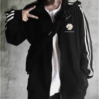 Áo khoác dù thêu hoa cúc 3 sọc KD2