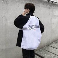 Áo Khoác Dù TMS Ulzzang Nam Nữ Unisex Form Rộng Bomber Jacket - Đen - XL 61-75kg