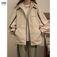Áo khoác dù UENO-VOGUE 1 sọc viền tay dây rút form rộng unisex hot hit  - COOL STOREE