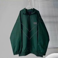 Áo khoác dù Viền phản quang WZS Nam Nữ form rộng unisex dù 2 lớp ulzzang Jacket Siêu chất bomber -  Xanh rêu - M