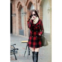 Áo khoác form dài caro 2 lớp