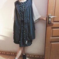 Áo khoác gile dài vintage