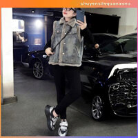 Áo Khoác Gile Jean Nữ Lót Lông Mùa Đông - Áo Khoác Bò Thời Trang,