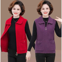 Áo khoác gile len trung niên nữ dành cho bà cho mẹ chất dày dặn ấm áp