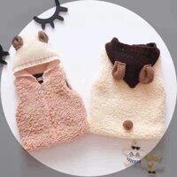 Áo khoác gilê lông cừu cho bé