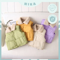 Áo khoác gile lông cừu siêu dày dặn cho bé 2023