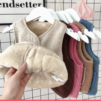 Áo khoác gile lót lông ấm cho bé trai bé gái