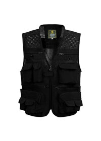 Áo Khoác gile Nam lính - Đen - 3XL