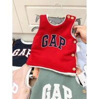 Áo Khoác Gile Nỉ lông GAP siêu mềm ấm dày mịn cho bé 6-24 tháng mùa đông có nút cài hông