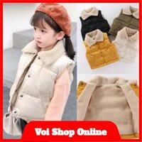 Áo Khoác Gile Phao Lót Lông Cừu cho bé gái 2025 - Voi Shop Online