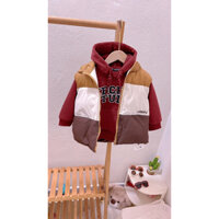 Áo khoác gile phao siêu nhẹ có mũ cho bé 2-7 tuổi