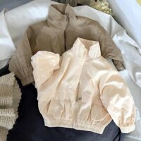 Áo khoác gió 2 lớp cổ bẻ kéo khóa 2 màu cho bé trai đi nắng đi mưa size 7-28kg, quần áo trẻ em