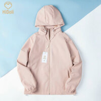 Áo khoác gió 2 lớp có mũ khoá kéo áo khoác thu đông