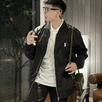 Áo Khoác Gió 2 Lớp Logo Thêu Hình Ngựa, Áo Khoác Bomber Nam Nữ Chất Gió Thoáng Mát