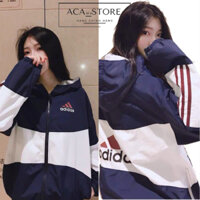 Áo Khoác Gió, áo Khoác ADIDAS Nam Nữ, Chất Dù Cao Cấp 2 Lớp siêu dày dặn Có Mũ Chống Nắng Chuẩn y hình GEM_STORE L7