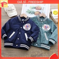 Áo khoác gió bé trai 2-7 tuổi 2 lớp thêu chữ FIVE bên trong lót nỉ khỏe khoắn thời trang